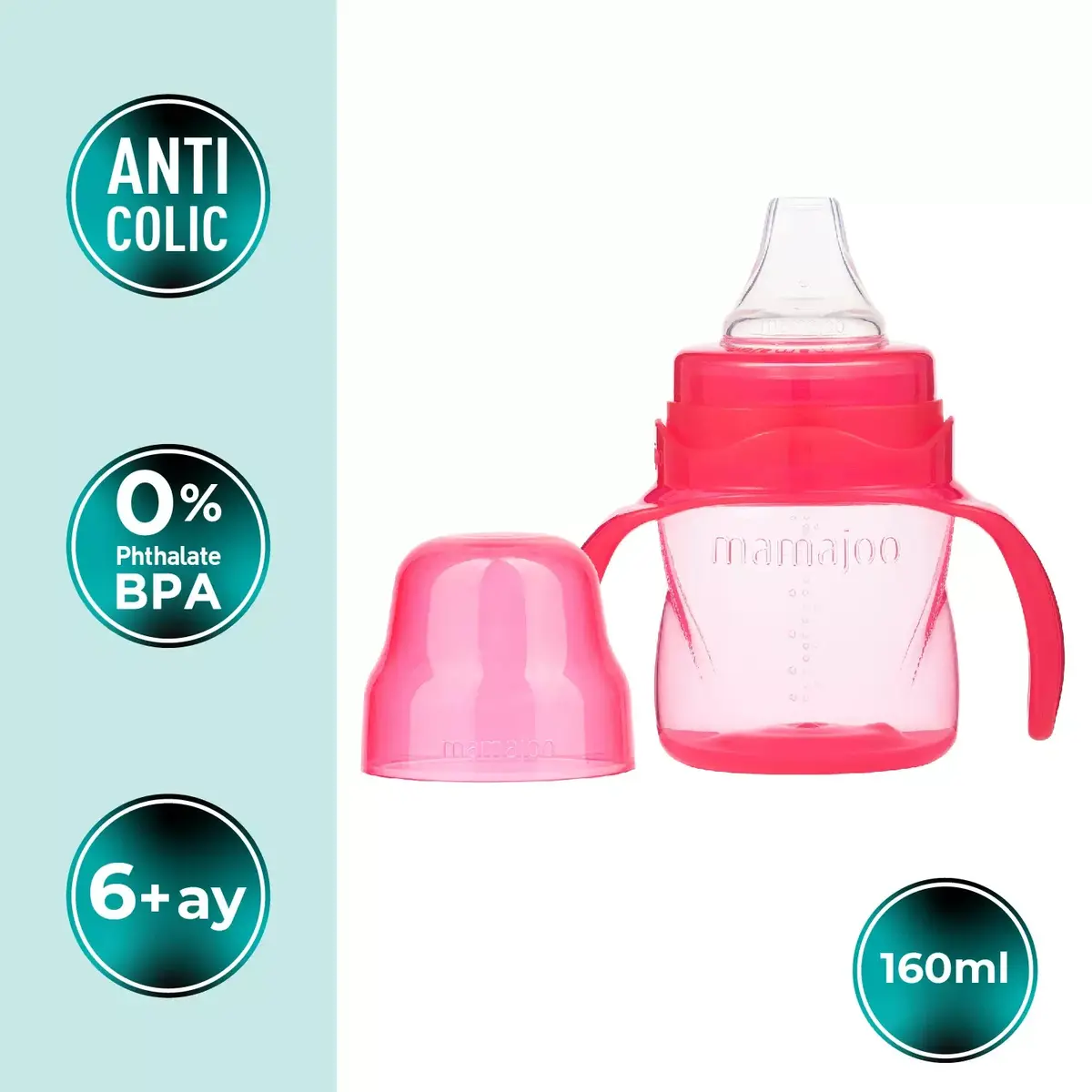 Mamajoo Kulplu Eğitici Bardak 160 ml Pembe