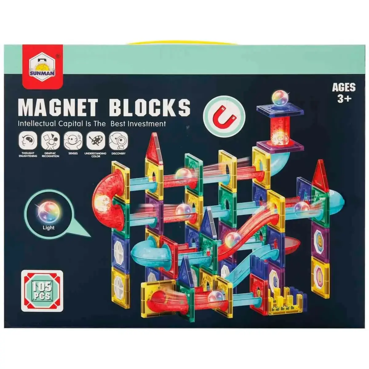Işıklı Manyetik Bloklar 105 Parça