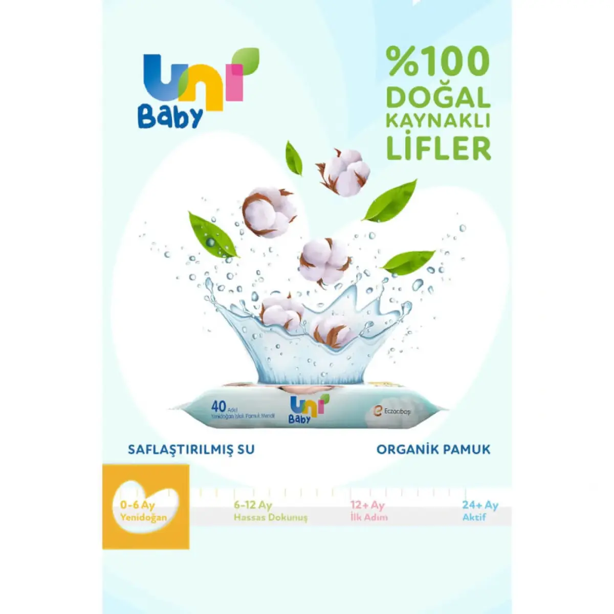 Uni Baby Yenidoğan Islak Mendil 3x40lı 0-6 Ay