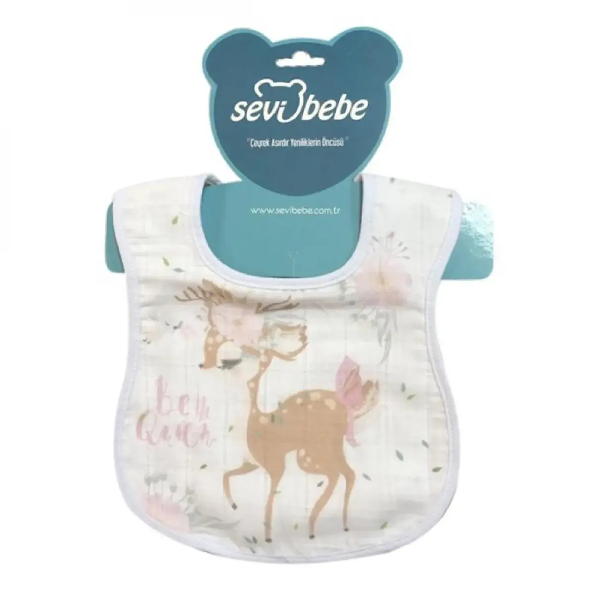 Sevi Bebe Müslin Mama Önlüğü Pano Baskılı Ceylan