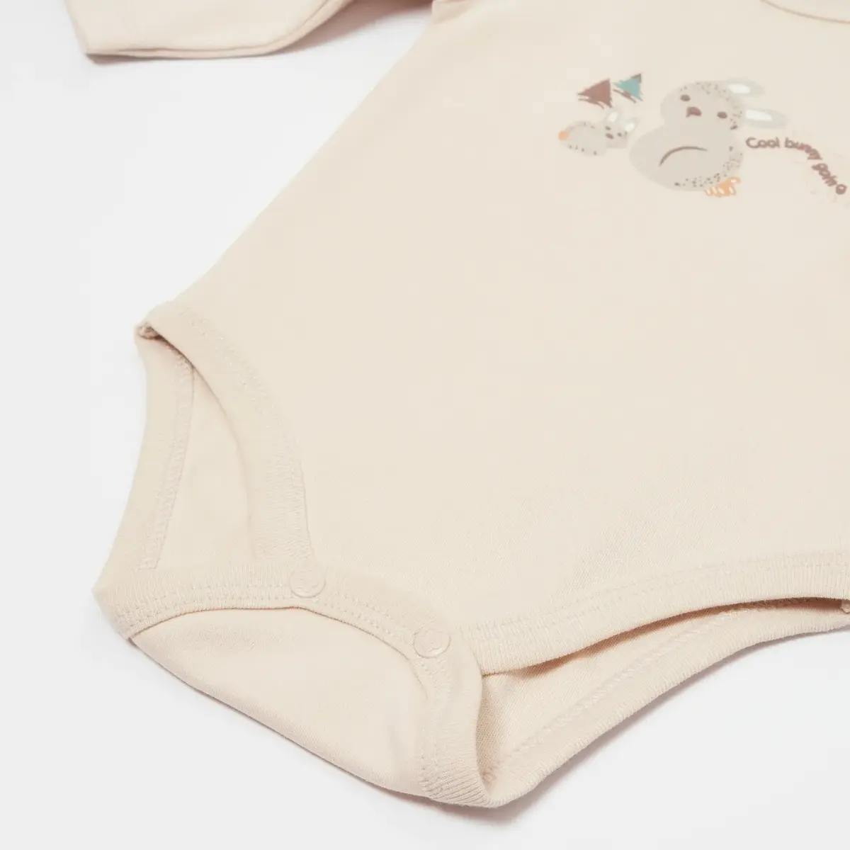 Bibaby Organik Body Cool Lines Bunny Bej - Hardal