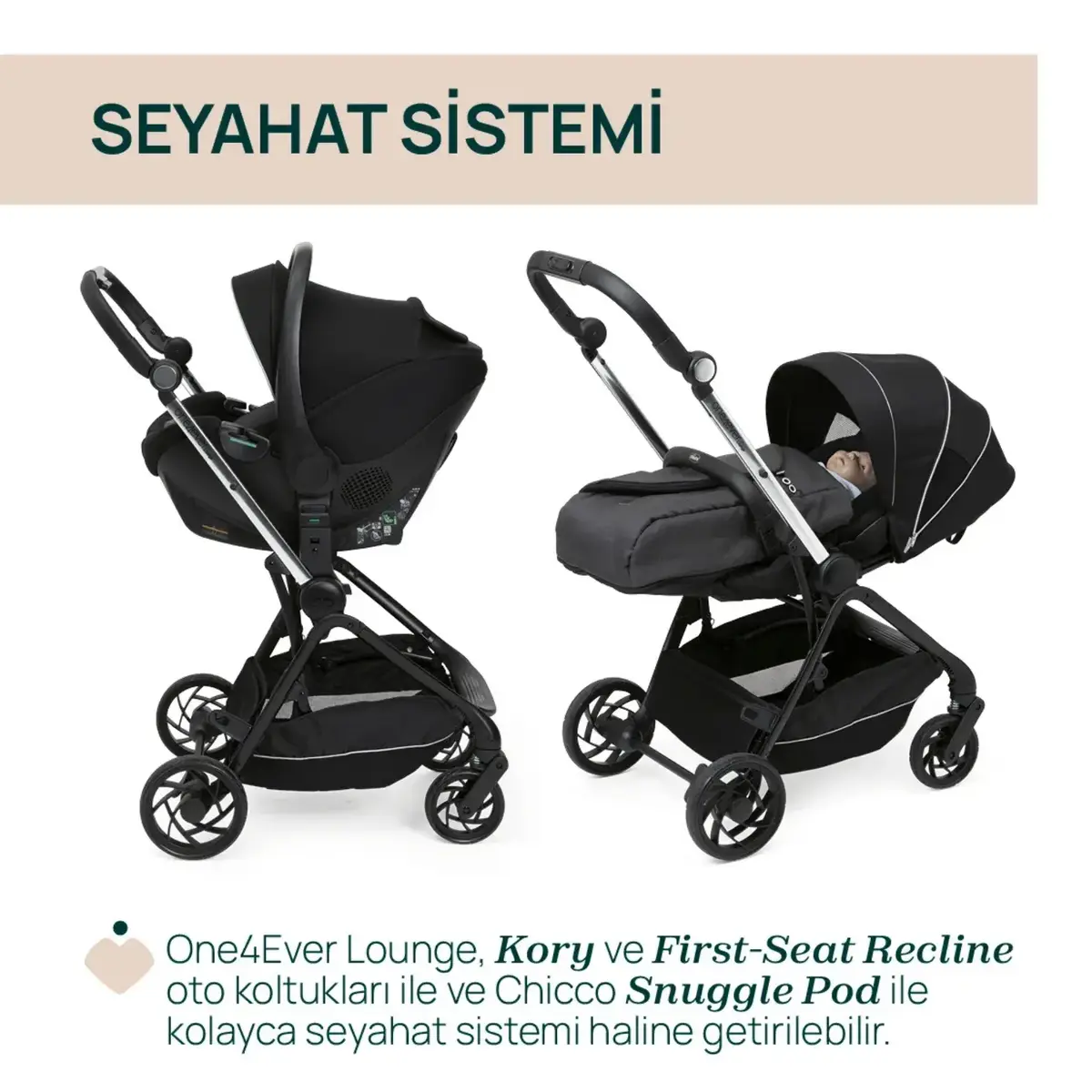 Chicco One4Ever Lounge Bebek Arabası Black Beauty