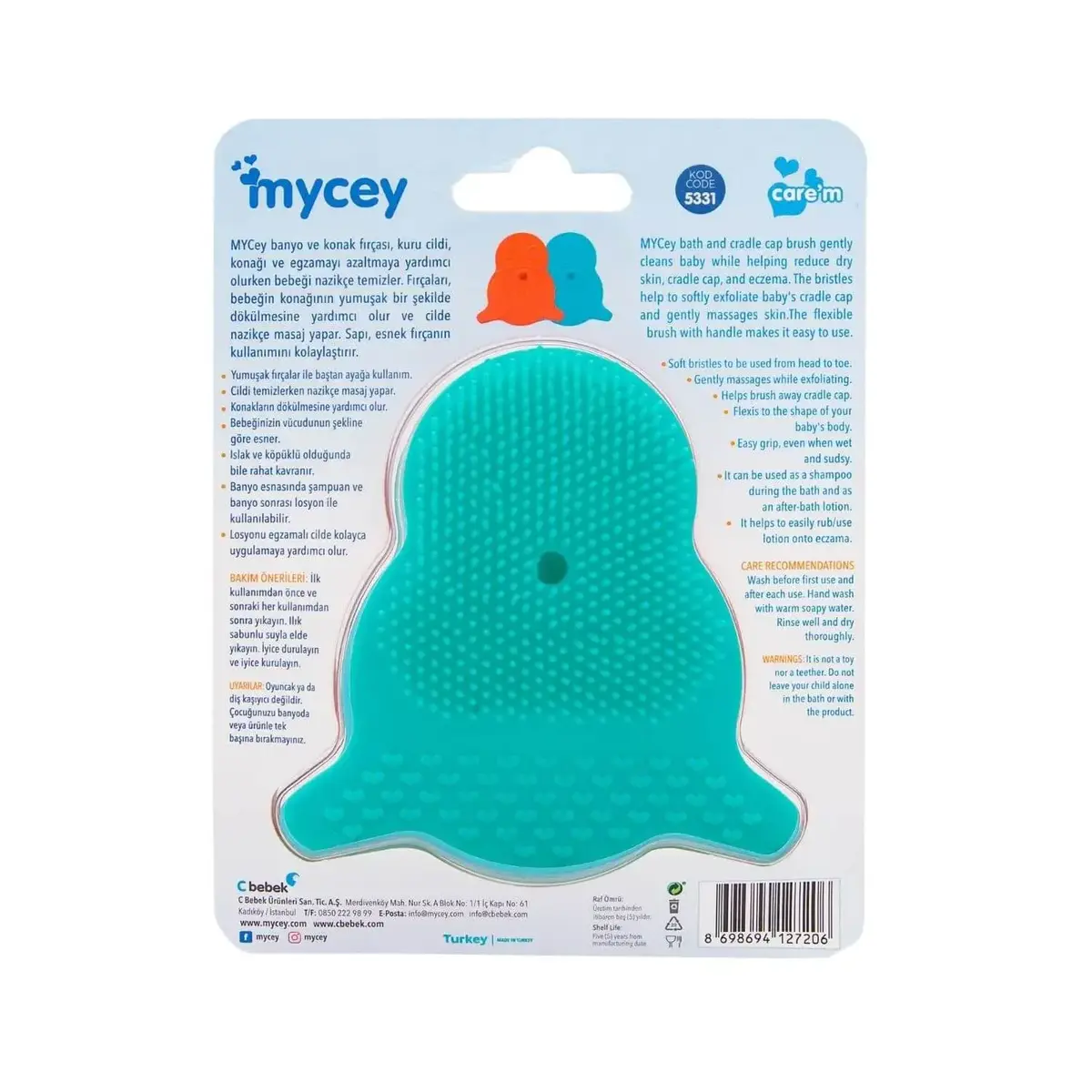 Mycey Banyo ve Konak Tarağı Turkuaz