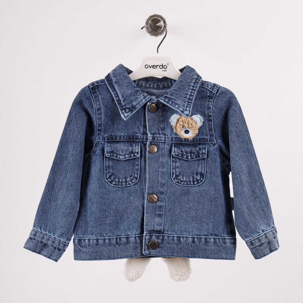 Overdo Ceket Ayıcık Nakışlı Kot