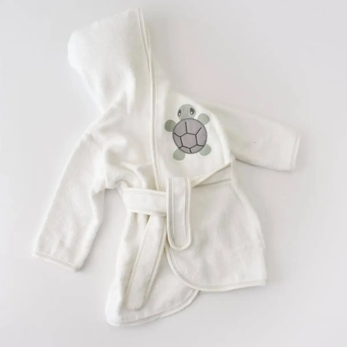 Bibaby Bornoz Terlik Takım Tortise Ekru - Yeşil