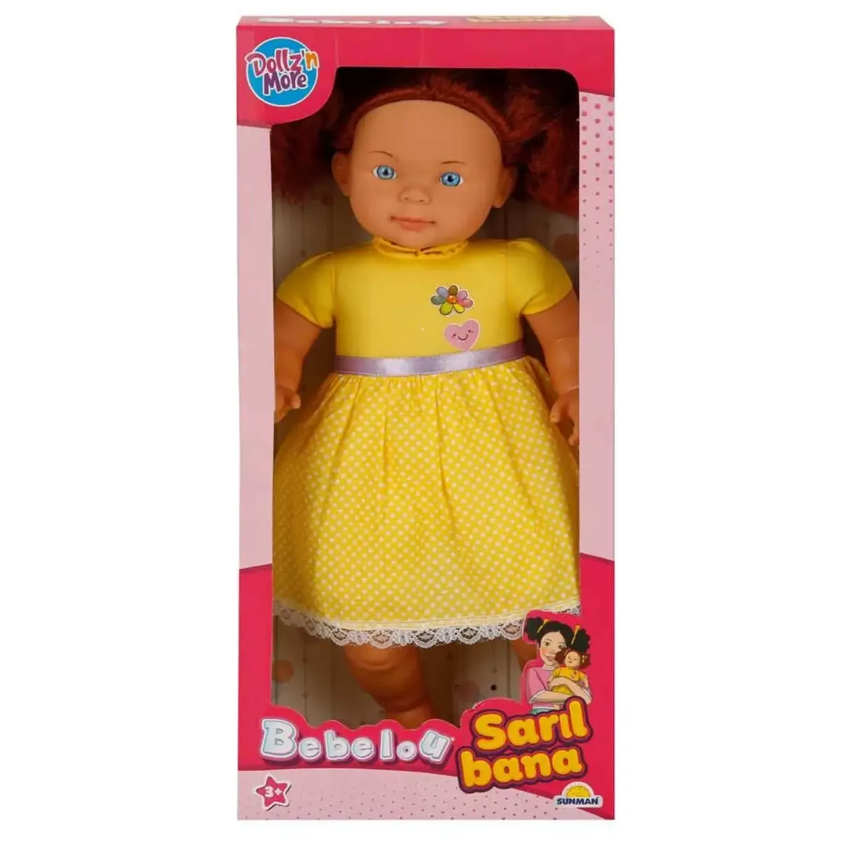 Bebelou Sarıl Bana Siyah Saçlı 40 Cm