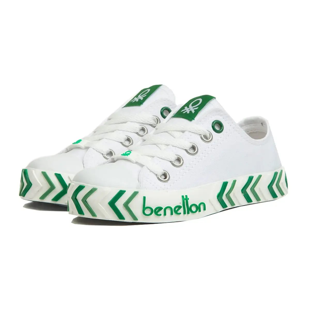 Benetton Ayakkabı Spor Filet Beyaz - Yeşil Benetton Ayakkabı Spor Filet Beyaz - Yeşil