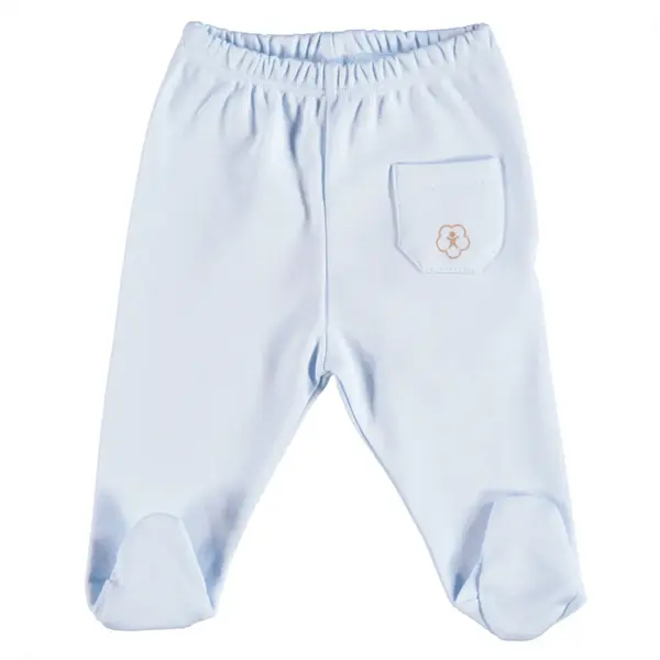 Bibaby Organik Pantolon Patikli Basic Mavi