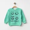 Bebolly Sweatshirt Makes Me Smile Baskılı  Mint