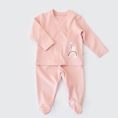 Bibaby Organik Pijama Takımı Live Color Rabbit Somon