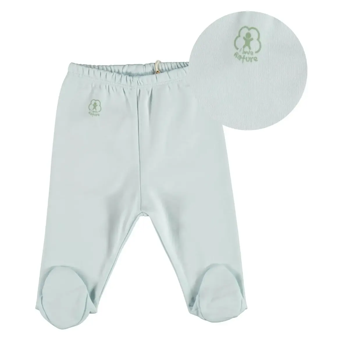 Bibaby Organik Pantolon Patikli Basic Nature Mavi
