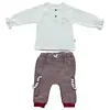 Bebetto 2li Takım Pantolonlu Dokuma Pure Baby Bordo