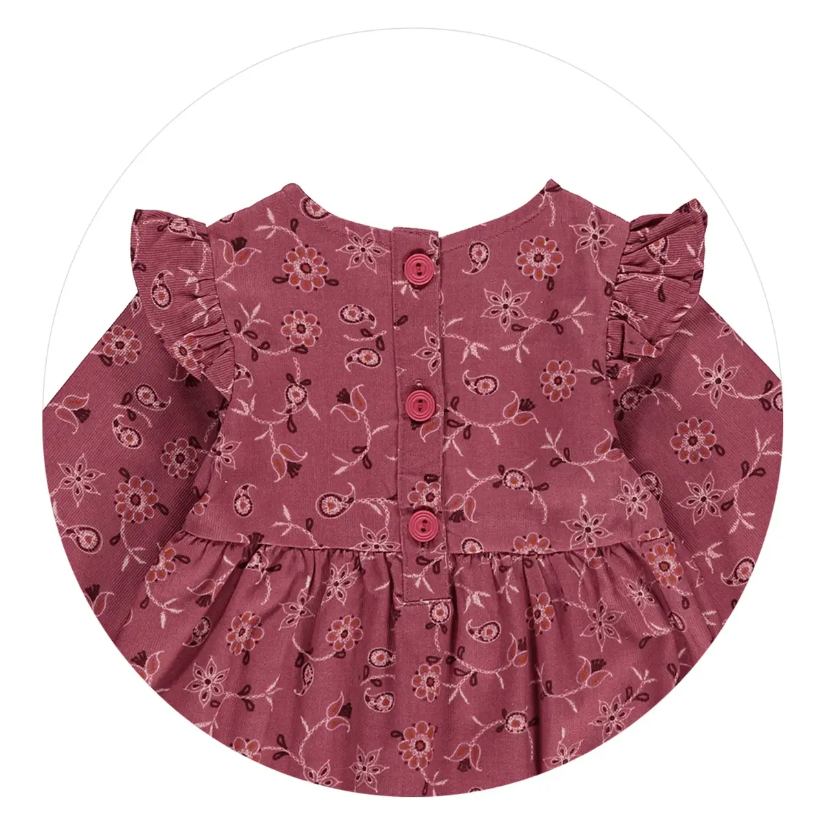 Overdo Elbise Bandanalı Kadife Çiçekli Gül Kurusu