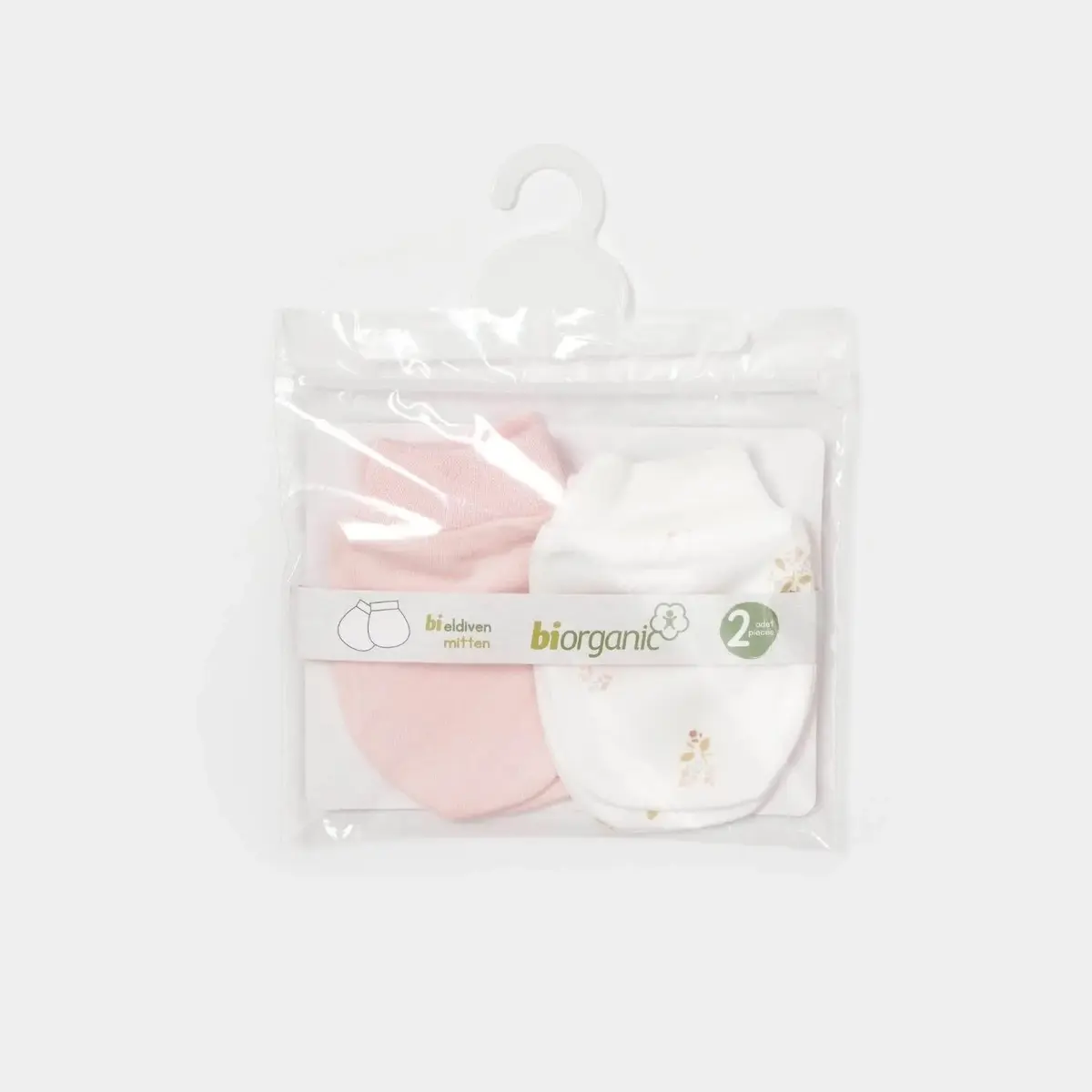 Bibaby Organik Eldiven 2li The Flowers Ekru - Pembe