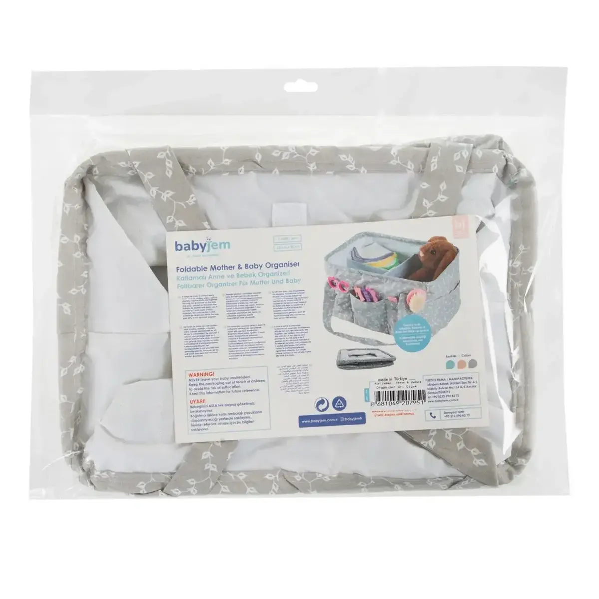 Babyjem Katlamalı Anne ve Bebek Organizer Somon Çiçek