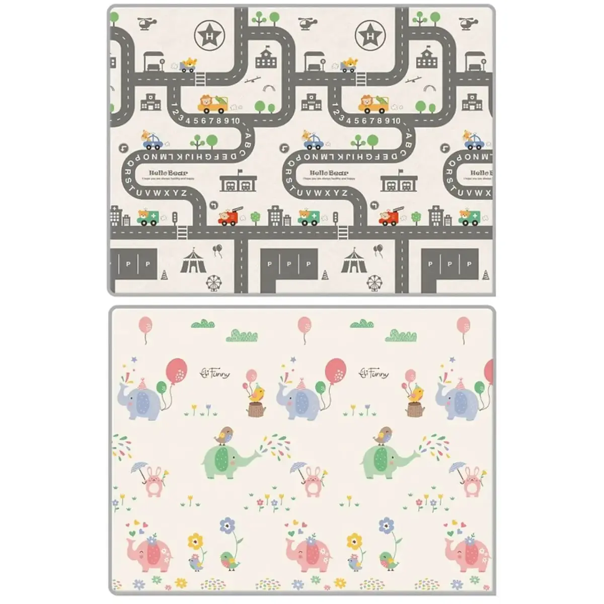 Parklon Filler Ve Yol Çift Taraflı Bebek Oyun Halısı 200x150x1.5 cm