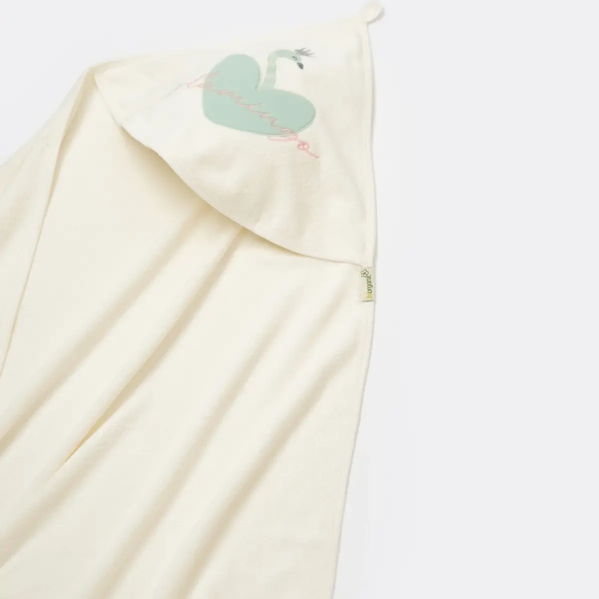 Bibaby Organik Havlu Örme Lovely Flamingo Ekru - Yeşil
