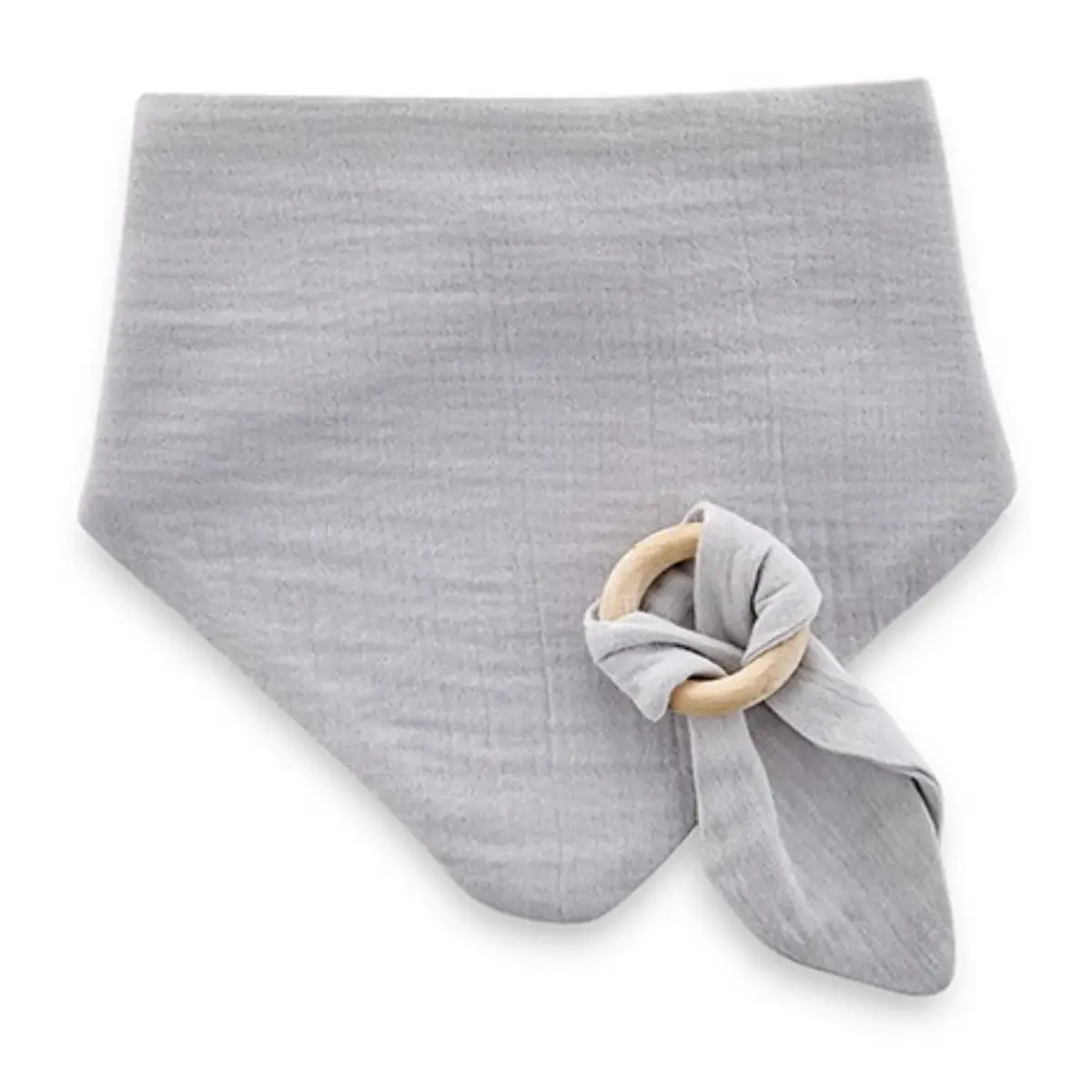 Babyjem Ahşap Diş Kaşıyıcılı Bürümcük Müslin Önlük Gri Babyjem Ahşap Diş Kaşıyıcılı Bürümcük Müslin Önlük Gri