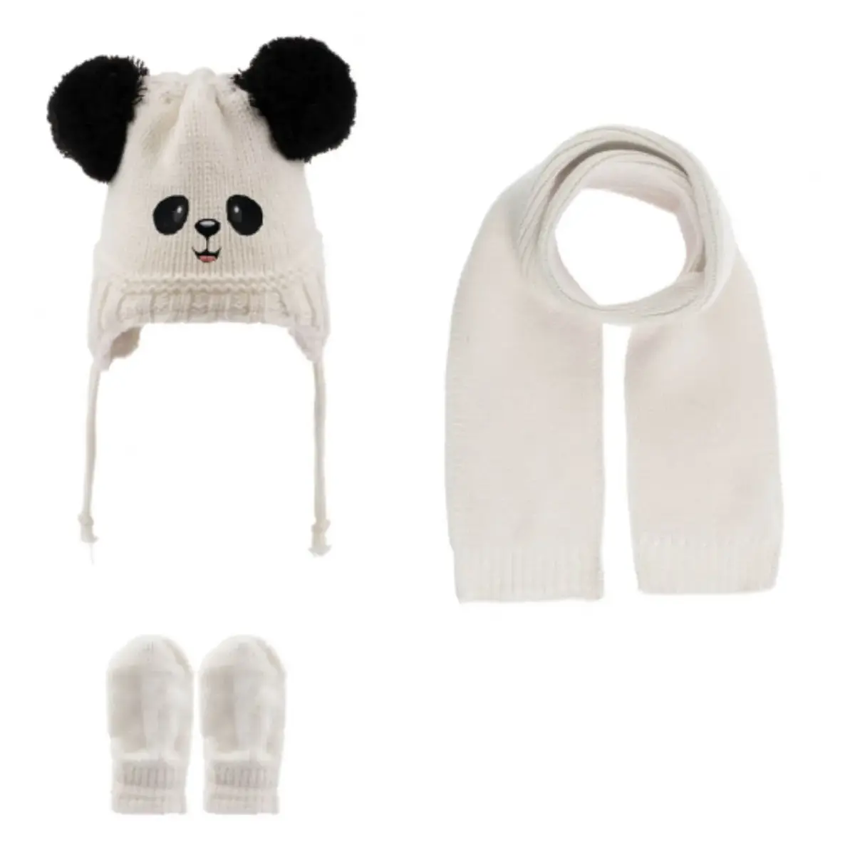 Kitti Atkı Bere Eldiven Takım Krem