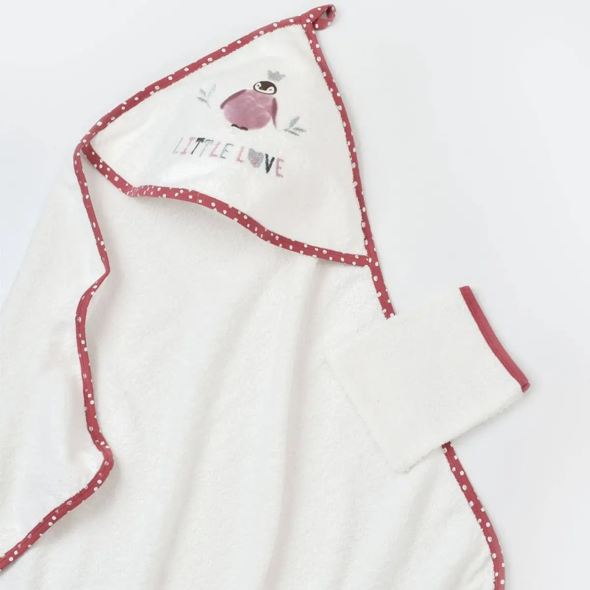 Bibaby Organik Bornoz Takımı Little Love Rose Dry