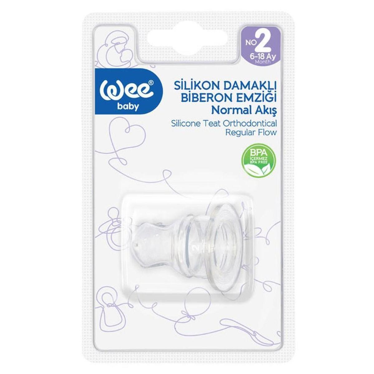 Wee Baby Damaklı Silikon Biberon Emziği 6+ Ay