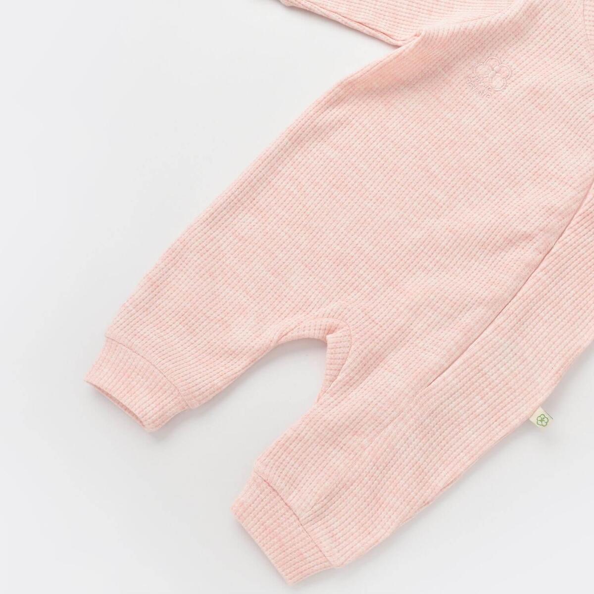 Bibaby Organik Tulum Fermuarlı Nature In Waffle Pembe Melanj