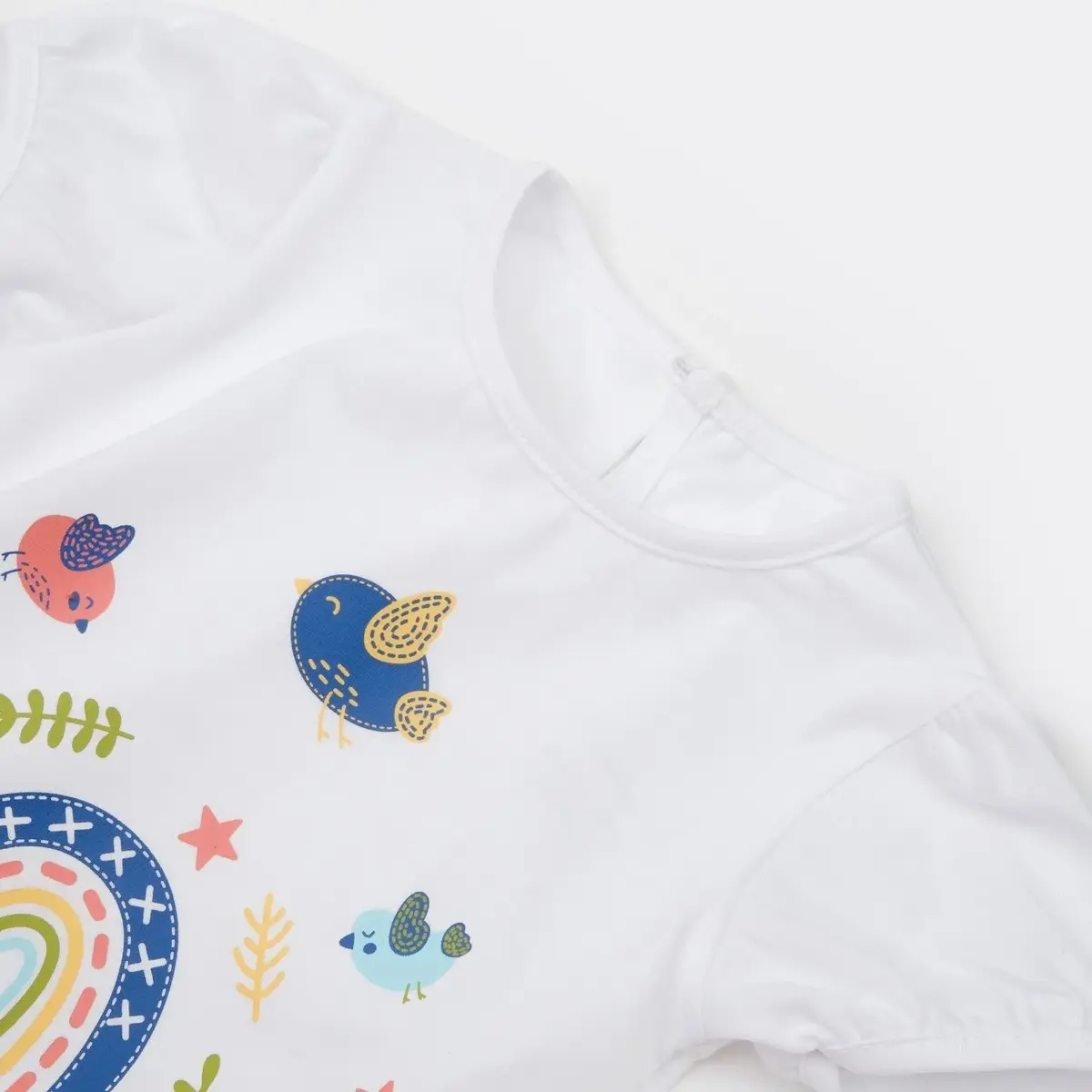 Bibaby 2li Takım Şortlu Spring Bird Beyaz