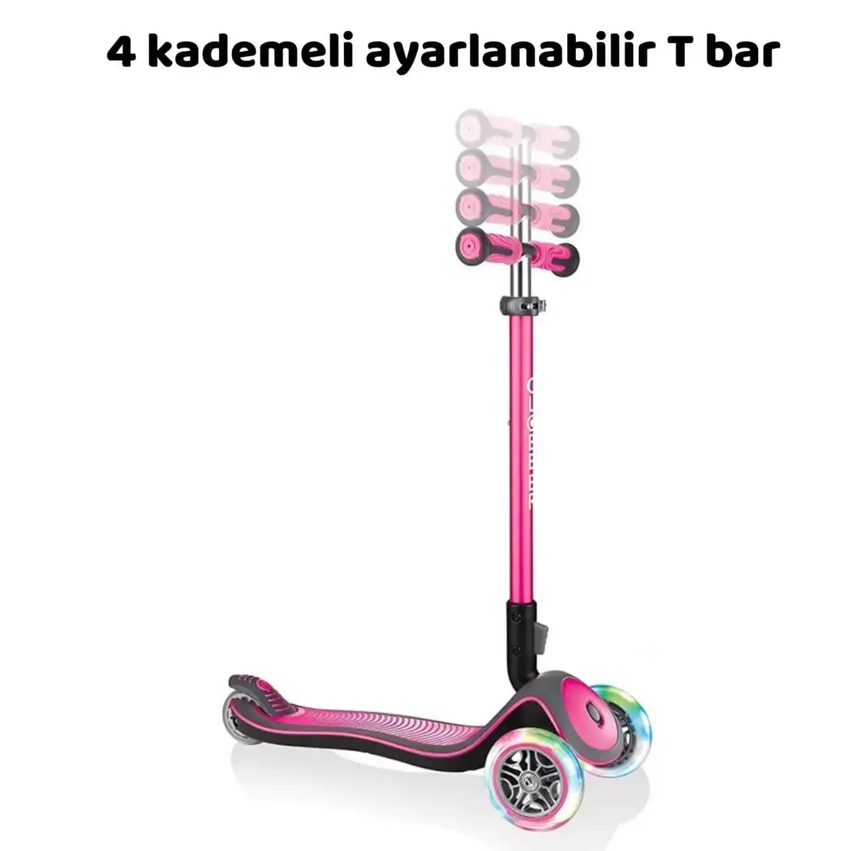 Globber Elite Deluxe Işıklı Scooter Pembe