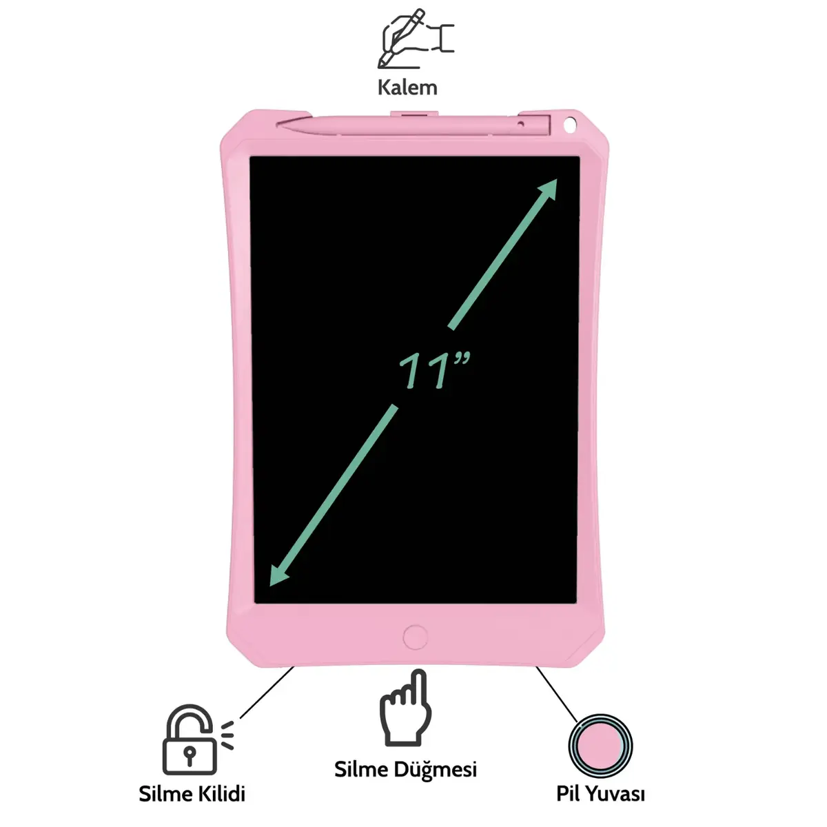 Wicue LCD Dijital Çizim Tableti 11" Pembe