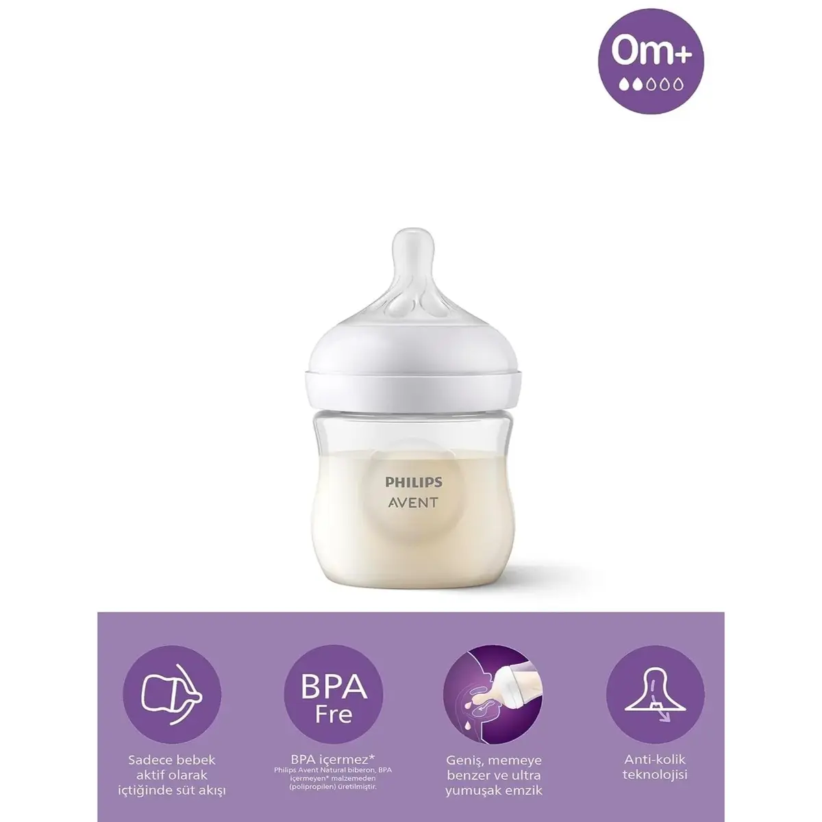 Philips Avent Doğal Tepkili  PP Biberon 125ml 0+ Ay