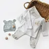 Bibaby Organik Zıbın Takımı Battaniyeli Tüllü Hug Me Bear Kar Melanj