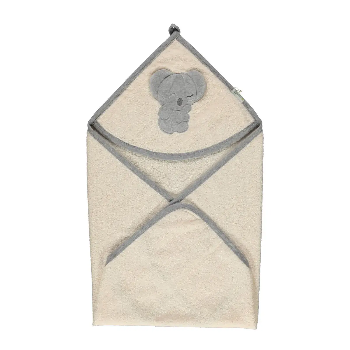 Bibaby Organik Havlu Sleepy Koala Ekru - Gri Melanj