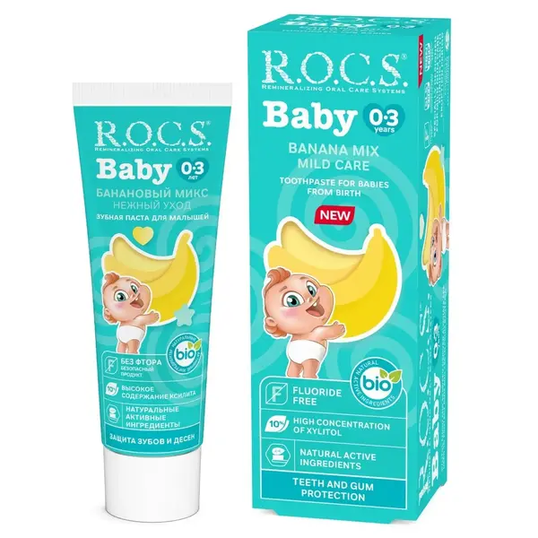 Rocs Baby Diş Macunu Muz Püresi 0-3 Yaş