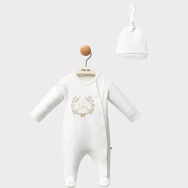 Moi Noi Tulum Şapkalı Flowers Ekru