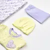 Bibaby Organik Zıbın Takımı Battaniyeli Tüllü Love You Baby Yellow Lavander