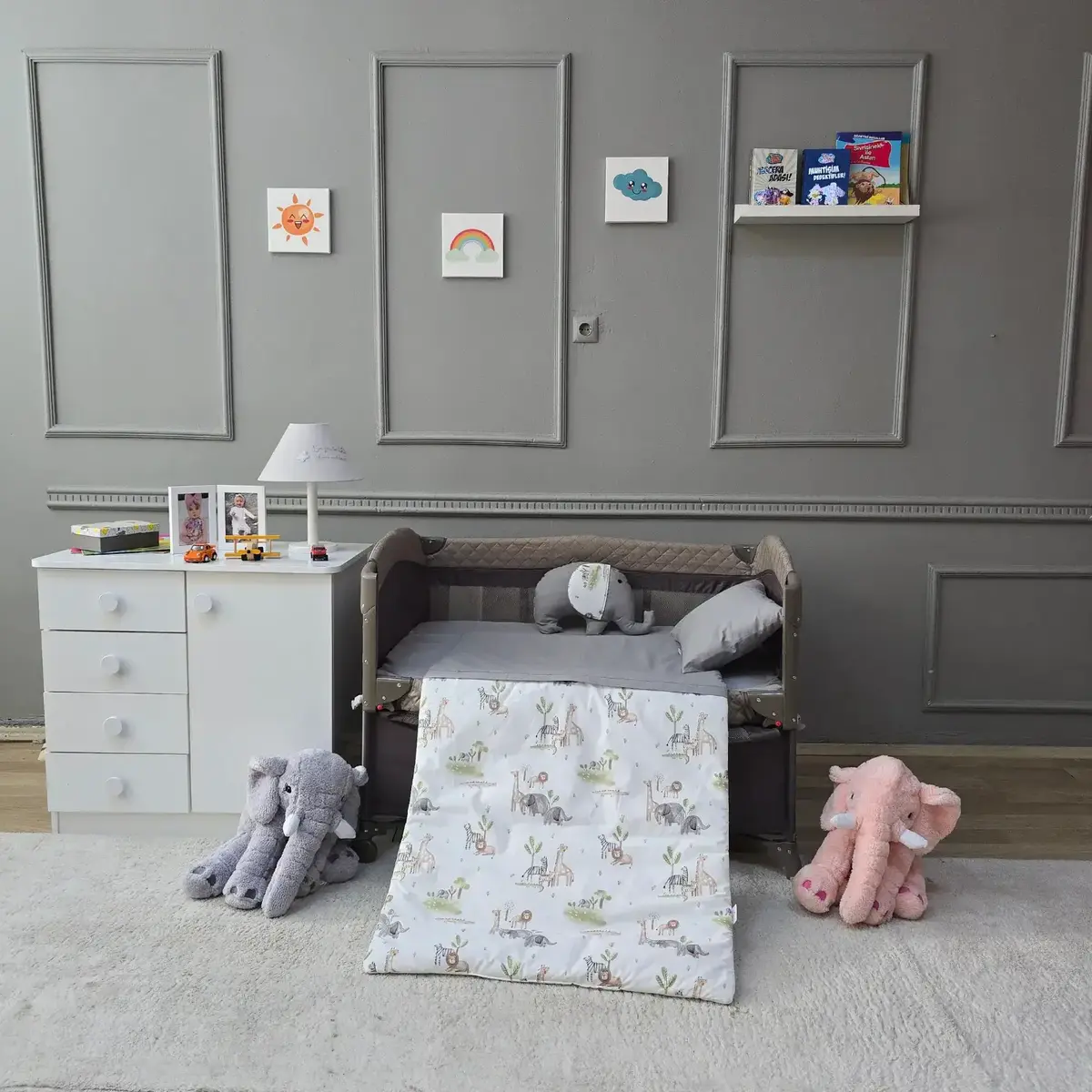 Yuar Baby Oyun Parkı 5 Parça Uyku Seti Gri Amazon
