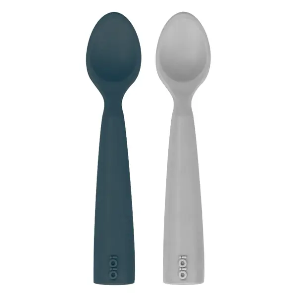 OiOi Nam Nam Kaşık 2li 6+ Ay Deep Blue - Powder Grey