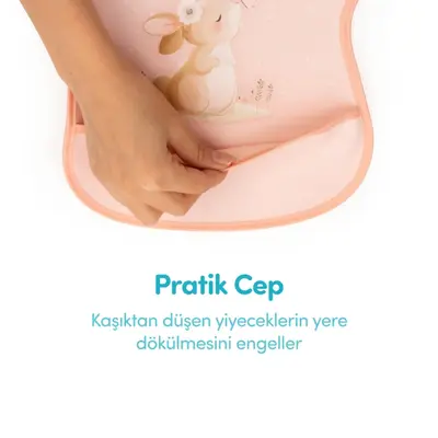 Sevi Bebe Cırtlı Muşamba Önlük Mutlu Tavşan