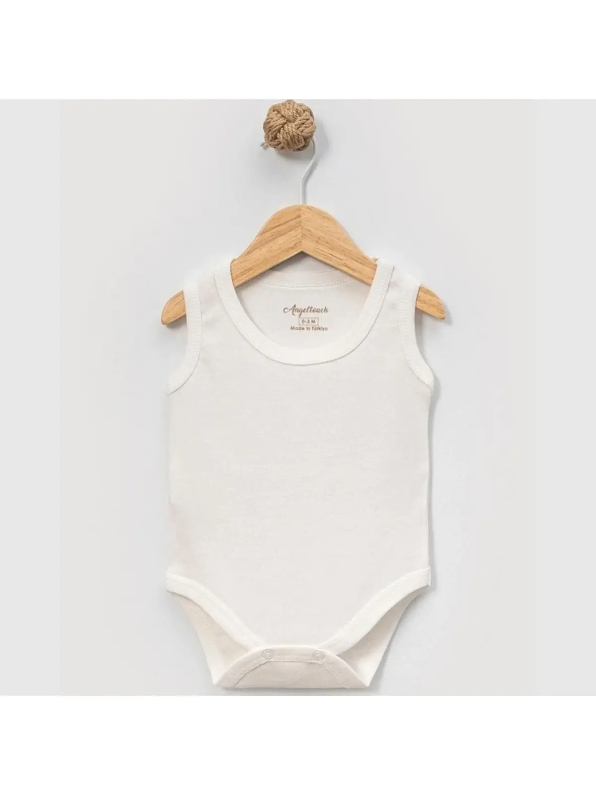 Angeltouch Pamuklu Body Askılı Penye Ekru 5'li Set Unisex