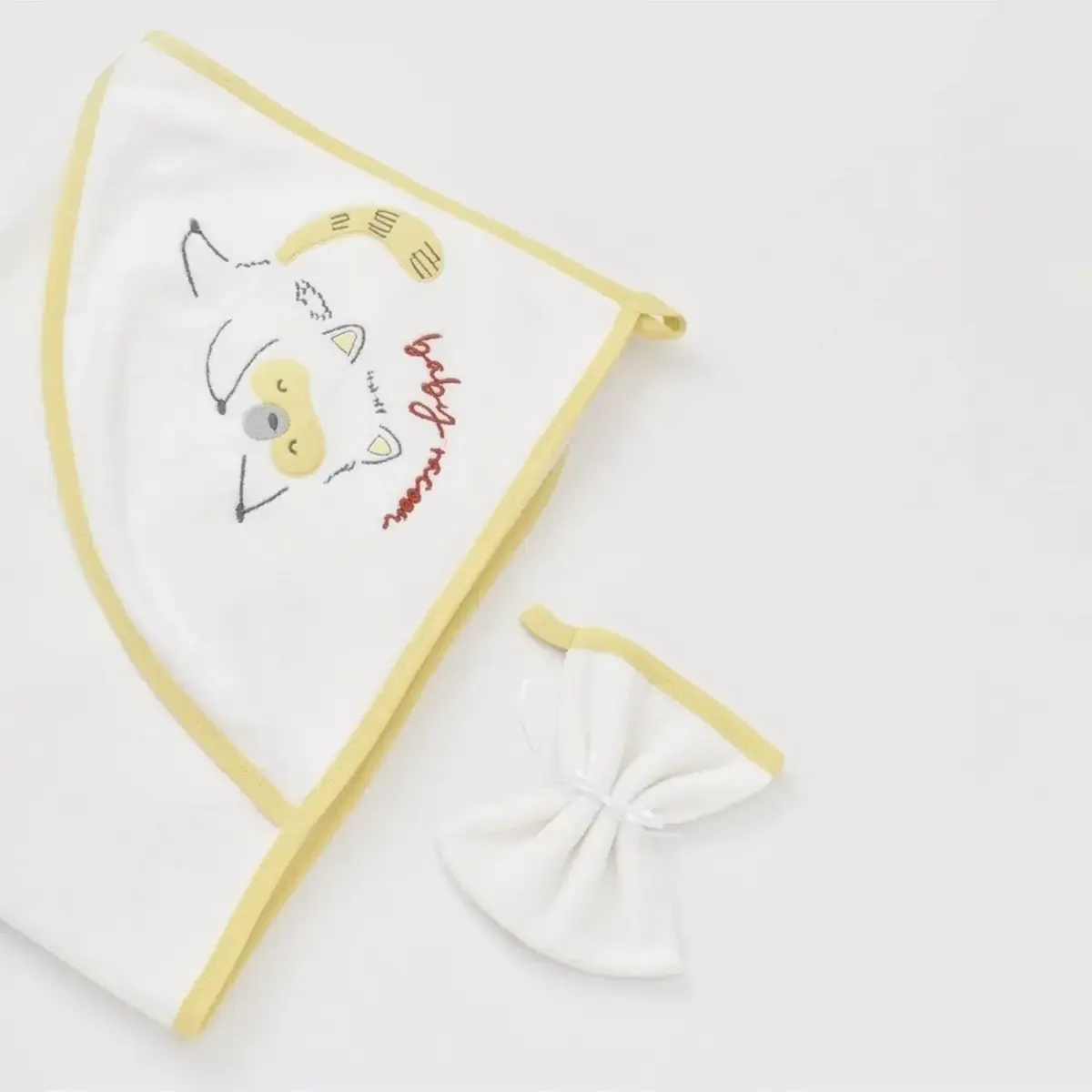 Bibaby Organik Havlu Örme Baby Racoon Vanilla Ice