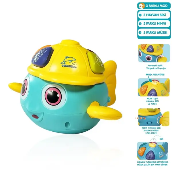 Vardem Işıklı ve Müzikli Balık Bebek Piyanosu