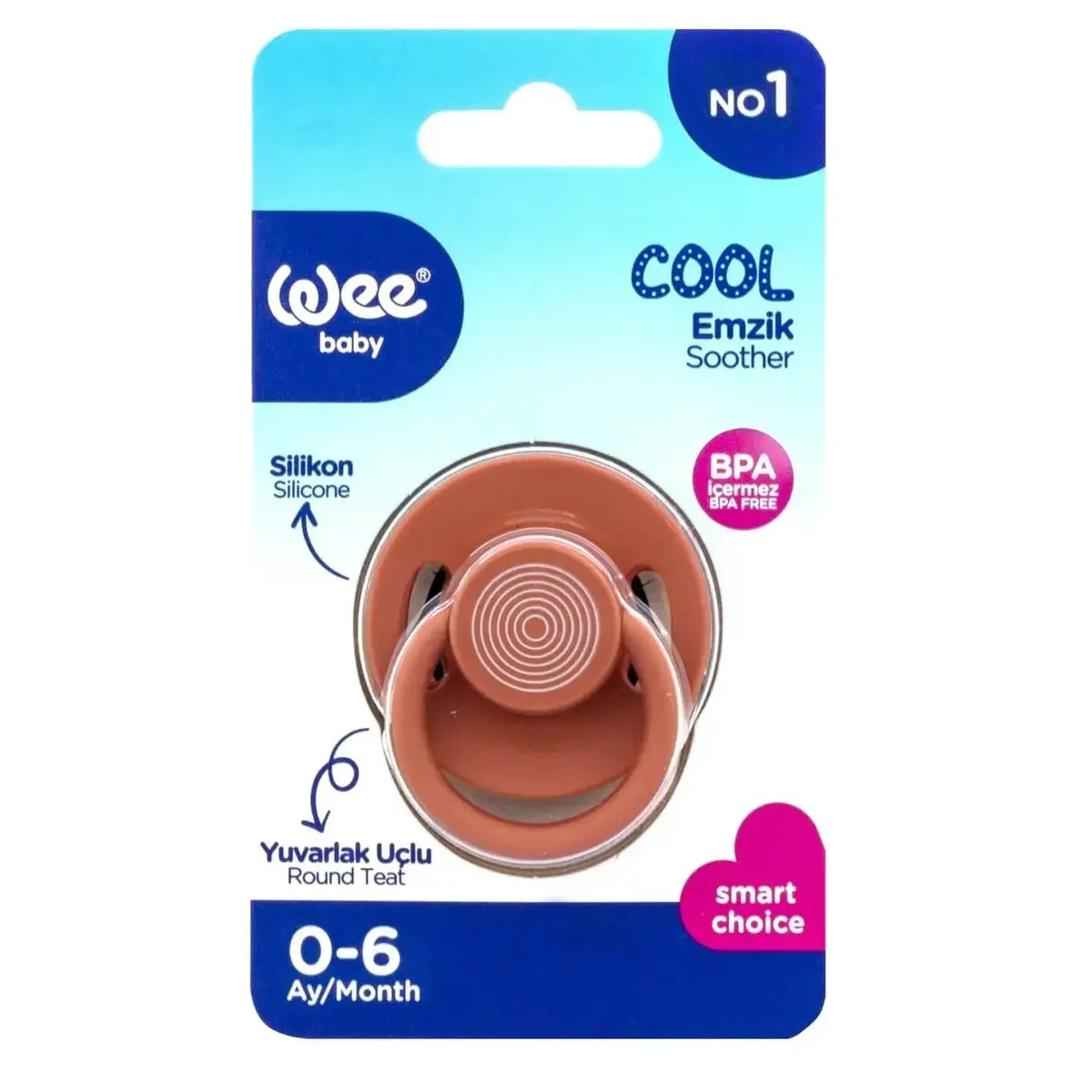 Wee Baby Cool Yuvarlak Uçlu Silikon Emzik No:1 0-6 Ay