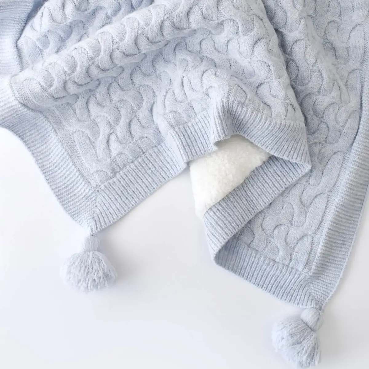 Bibaby Battaniye Hasır Triko Mavi