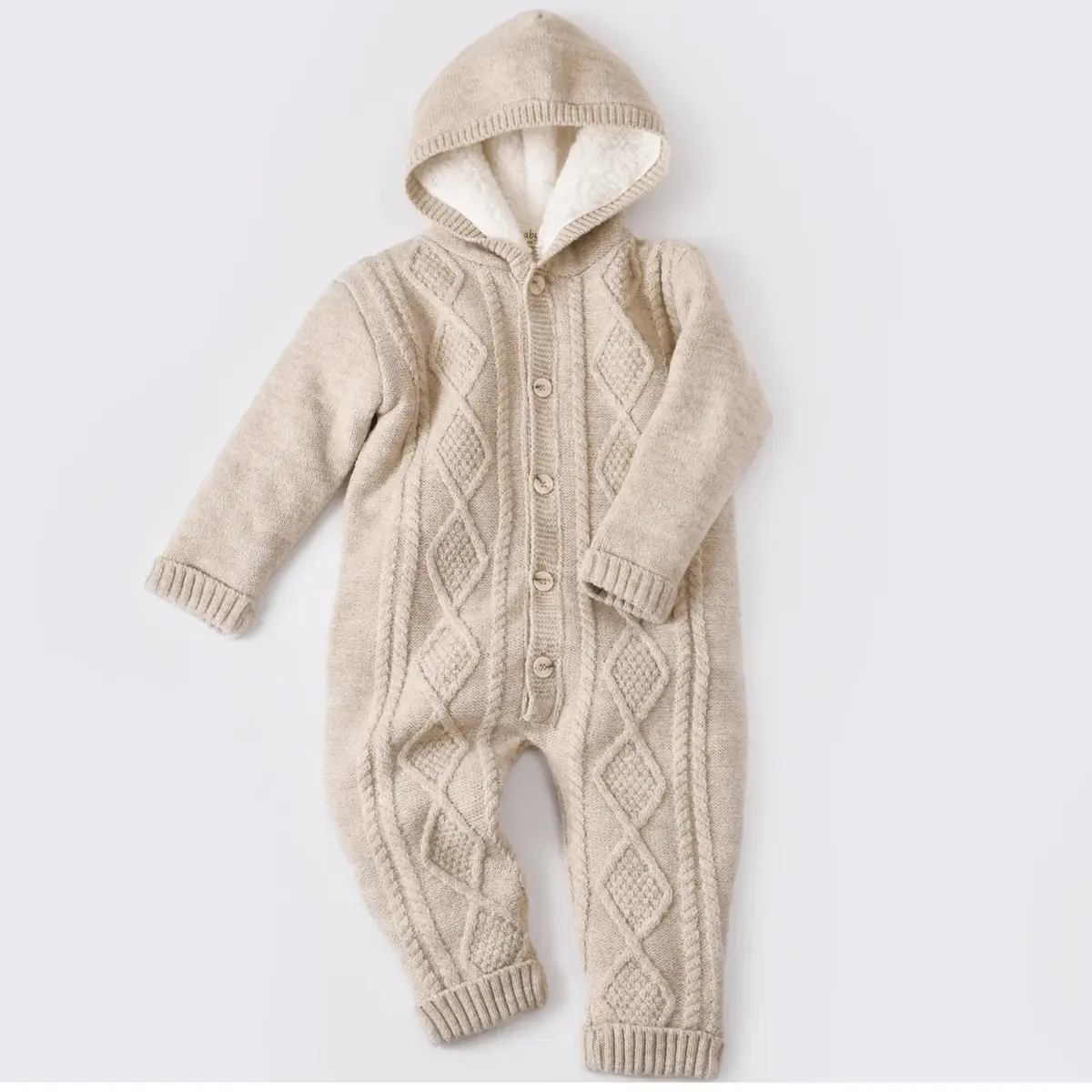 Bibaby Tulum Triko Welsoft Desenli Bej
