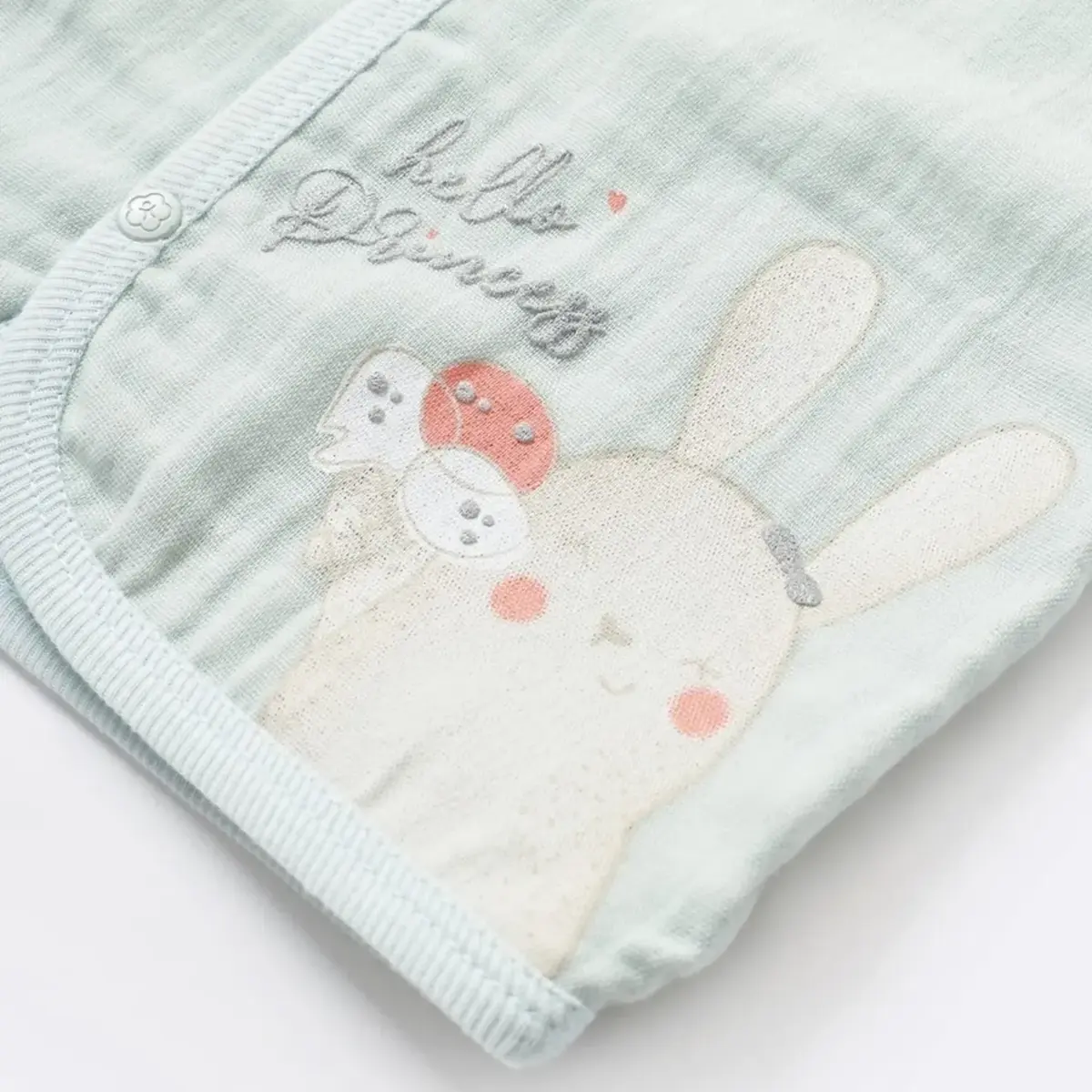 Bibaby Organik Yelek Pretty Ears Bunny Mint - Ekru