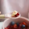 OiOi Silikon Mama Kaşığı 2'li Bambu Saplı Aqua Green/Velvet Rose