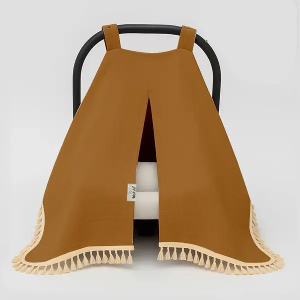 Bistyle Müslin Puset Yüz Örtüsü Püsküllü Hardal