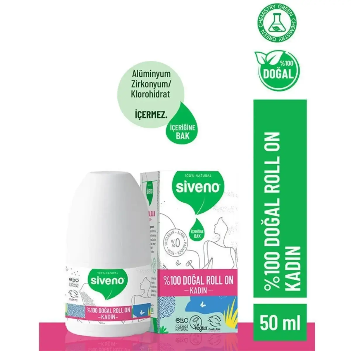 Siveno %100 Doğal Roll-On Kadınlar İçin 50 ml 