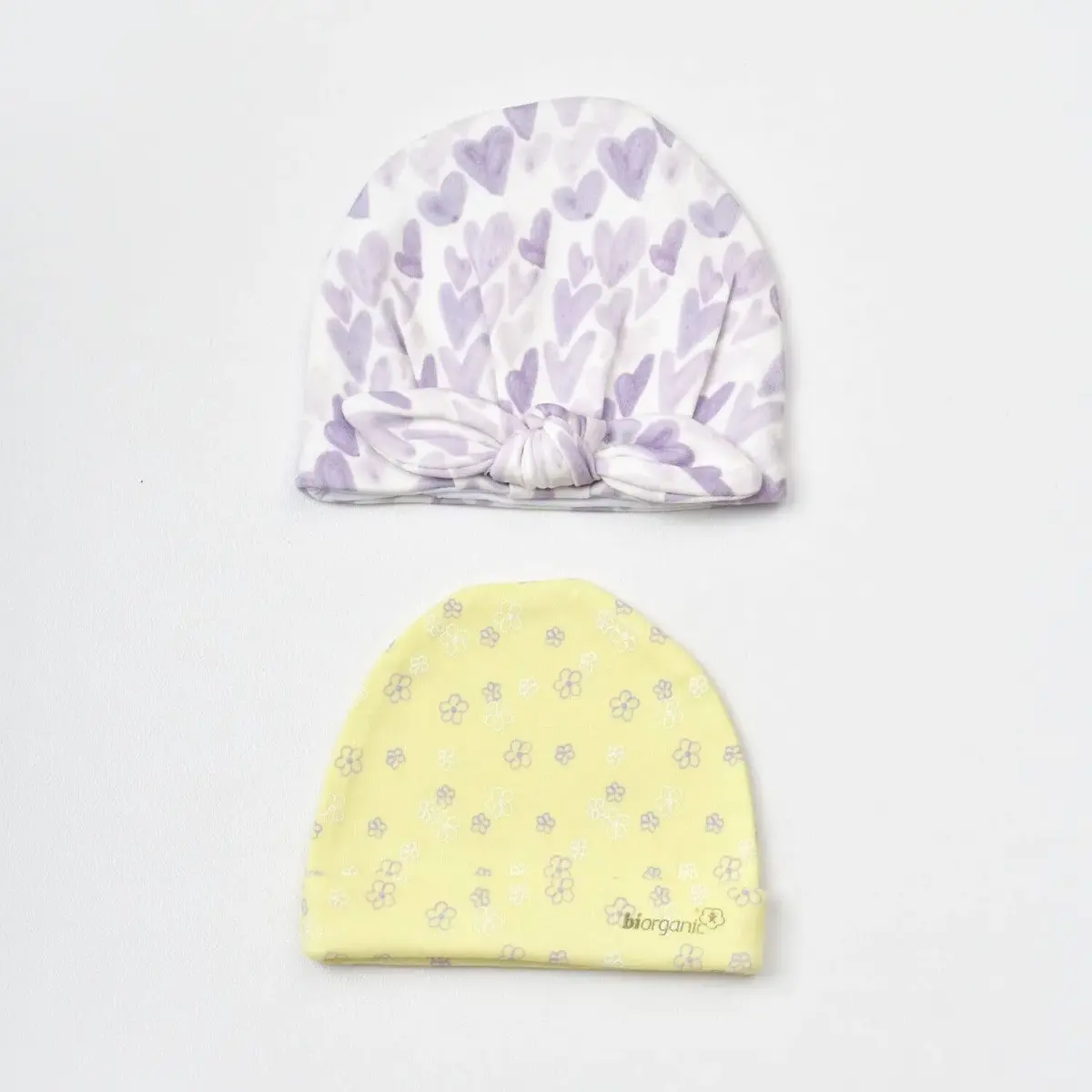 Bibaby Organik Şapka 2li Love You Yellow Lavender