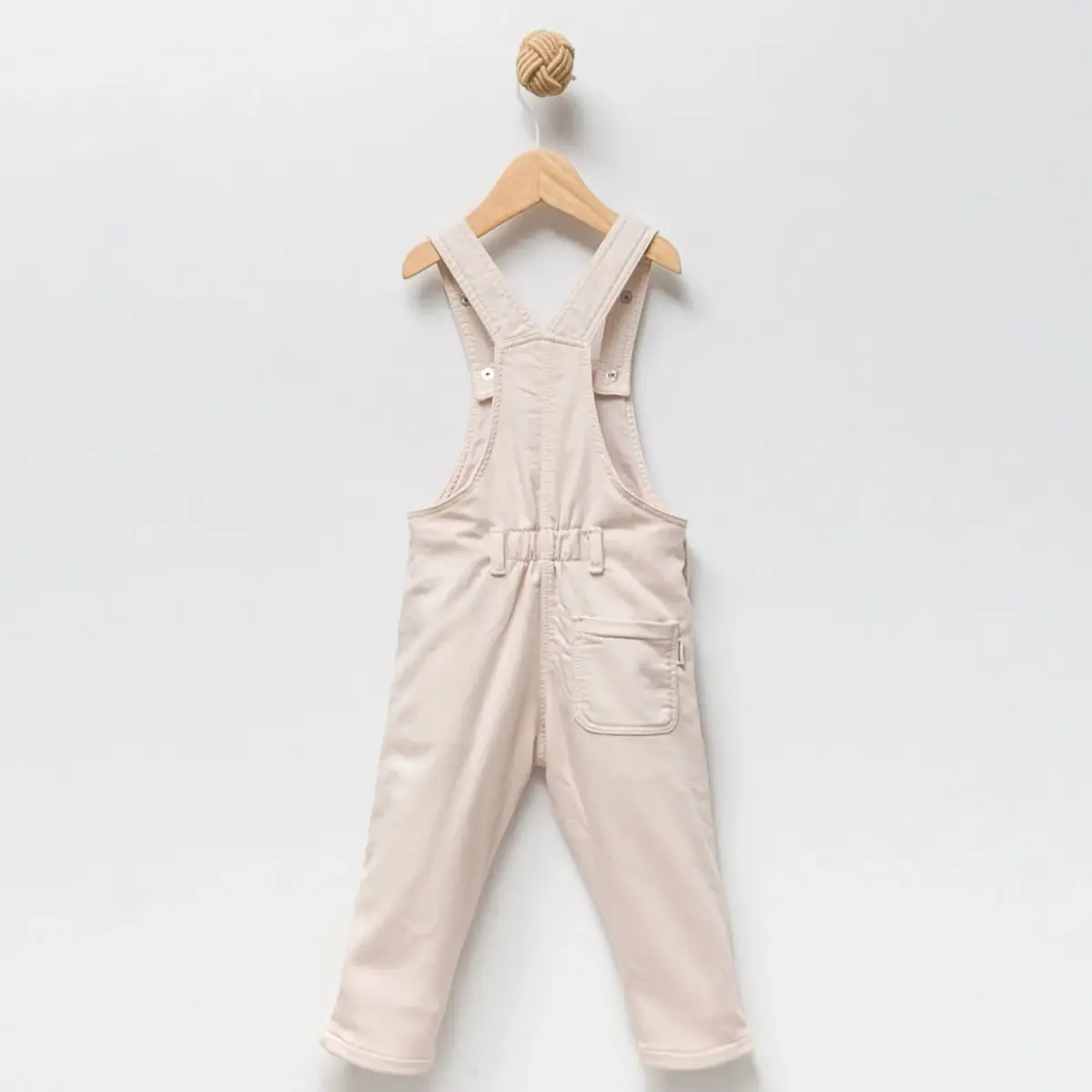 Overdo Salopet Ham Nakışlı Bej